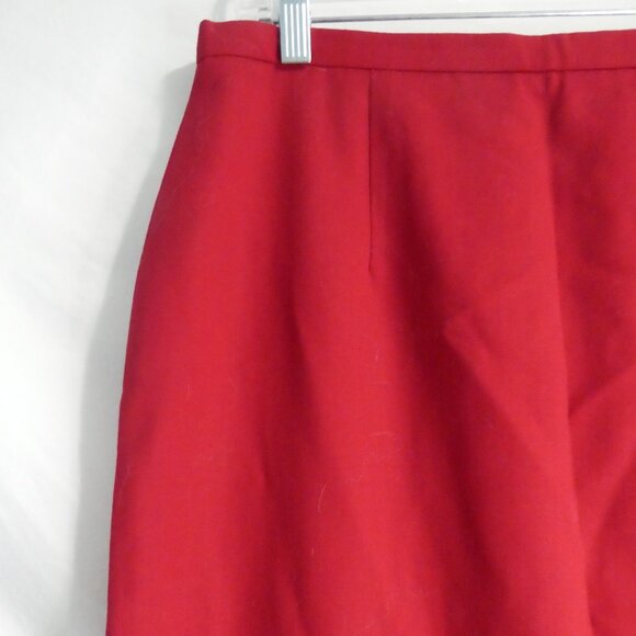 LOUBEN Exclusively for Melanie Lyne | Lined 100% Pure Virgin Wool Red Skirt - Picture 3 of 15